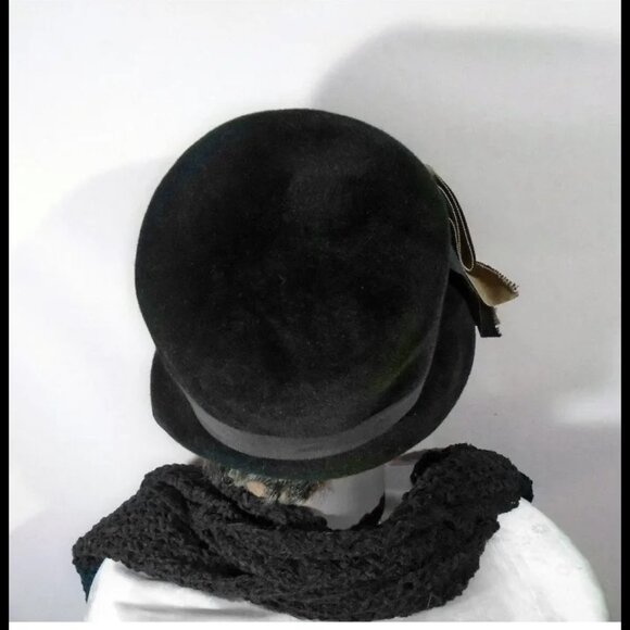 Vintage Cloche Hat + HATBOX Deluxe Velour Fur Felt Fall Winter 30s 1930s - Picture 6 of 16